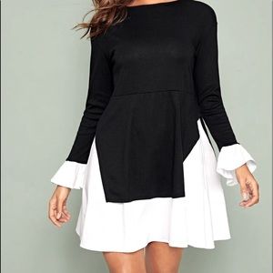 Black & White flare dress